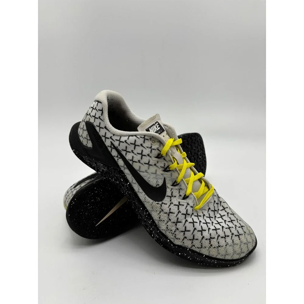 Nike Metcon 4 Mens 10.5 Training Shoes White Black Speckle Yellow AH7453-101 - Picture 1 of 6